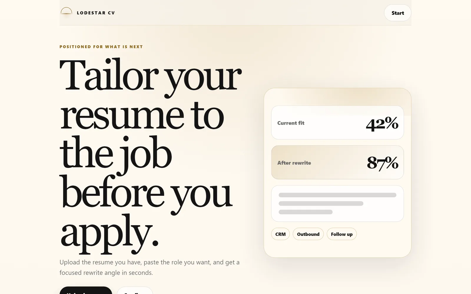 Lodestar CV: Web app